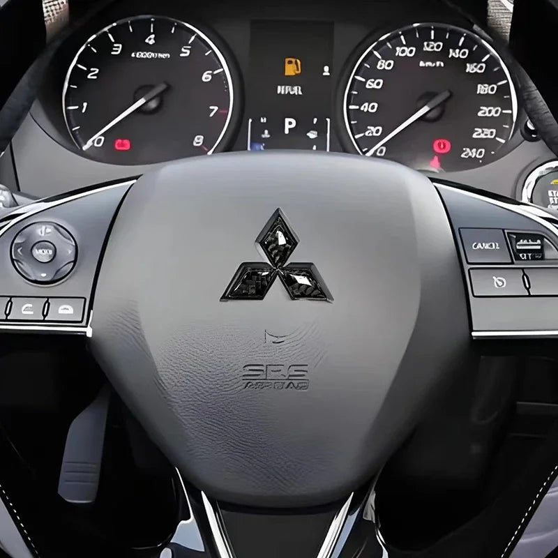 Epoxy Car Steering Wheel Center Sticker Emblem Badge For Mitsubishi Ralliart Cordia Pajero Outlander Eclipse Galant Mirage